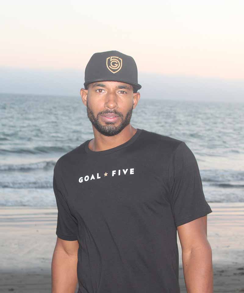 Goal Five Men's Black Cotton T-Shirt